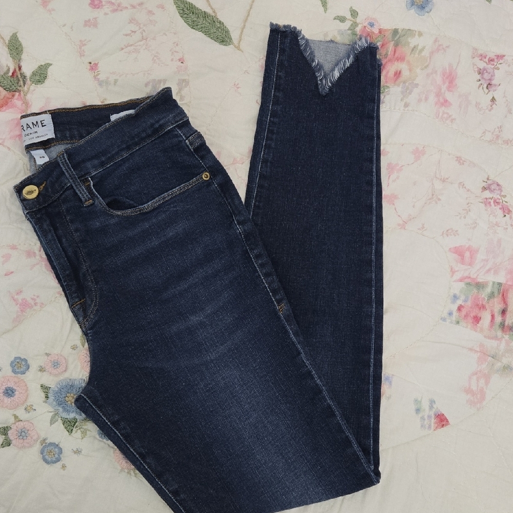 Frame Denim Women's Midnight Blue Cropped Jeans